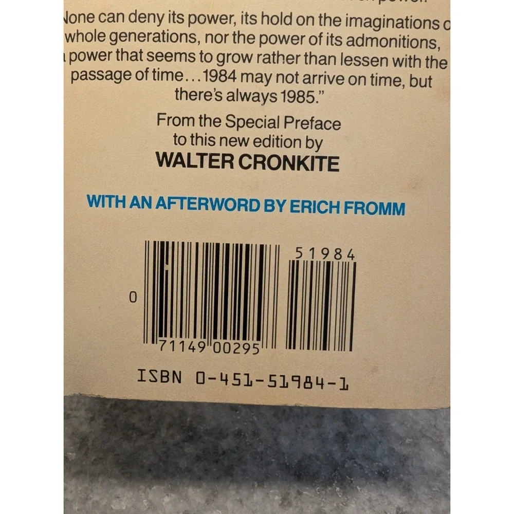 GEORGE ORWELL 1984 (1983 Signet Paperback) Commemorative Edition Walter Cronkite